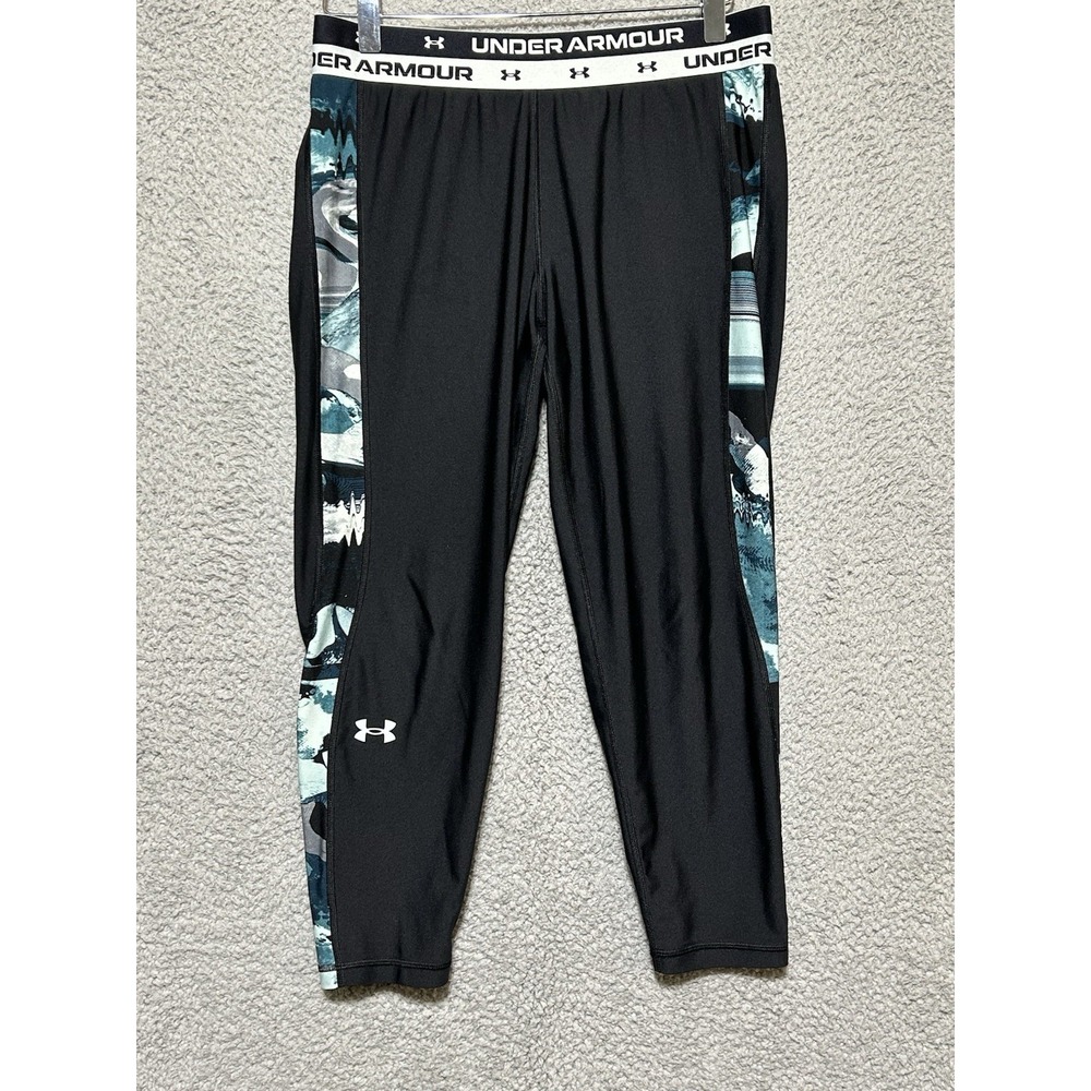 Under Armour Youth Girls Leggings XL Teal Graphic Performance Sports
